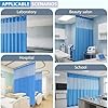 60" W x 96" L/5x8FT Inherent Flame Retardant Hospital Curtain Room Divider, Grommet Flame Resistant Cubicle Curtains Medical Privacy Curtain for Hospital, Medical Clinic, Lab, School, Blue