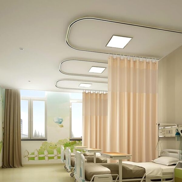 Hospital Curtain Inherent Flame Retardant Medical Privacy, Room Divider Medical Curtains with Grommet for Hospital, School Nursery, Lab, Clinic (U & L Size)