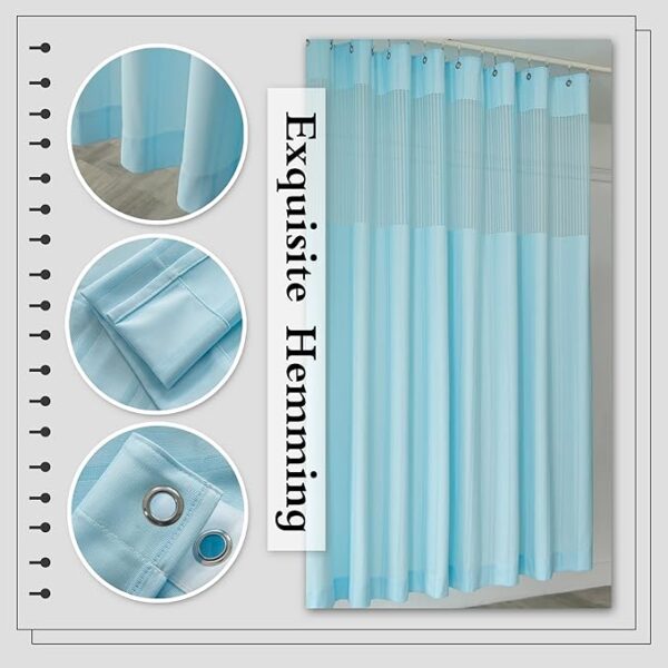 6.2 curtain Hospital Curtain Inherent Flame Retardant Medical Privacy, Room Divider Medical Curtains with Blue Clinic for Hospital, School Nursery, Lab, Clinic (U & L Size)